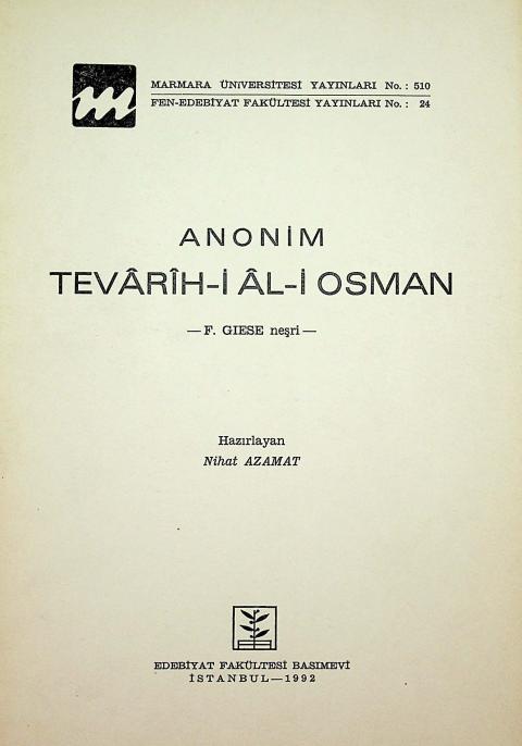Anonim Tevarih-i Al-i Osman